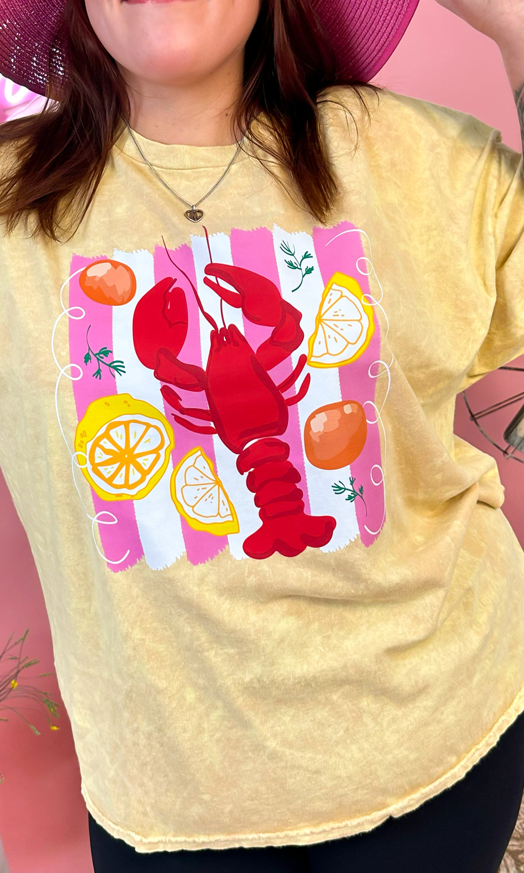 Cutesy Crawfish With Lemons Graphic T-Shirt