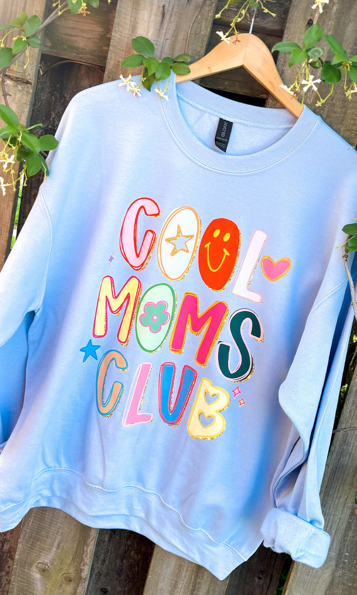 Cutesy Doodle Cool MOMS Club Graphic Sweatshirt