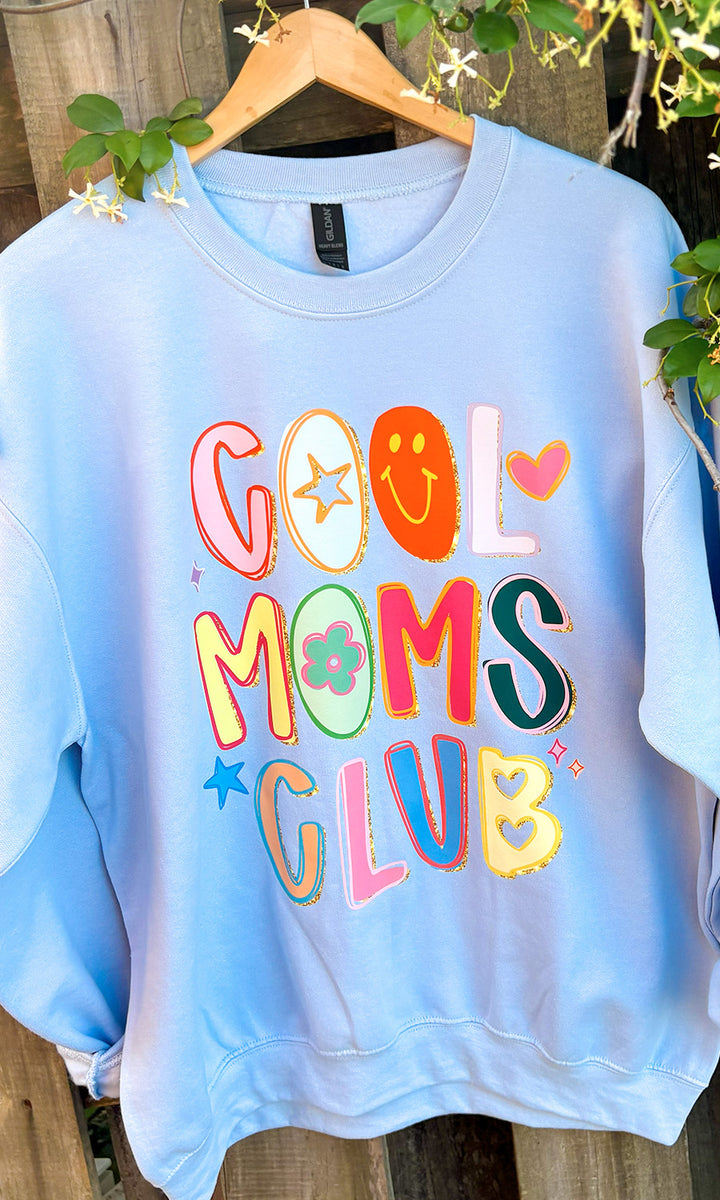 Cutesy Doodle Cool MOMS Club Graphic Sweatshirt