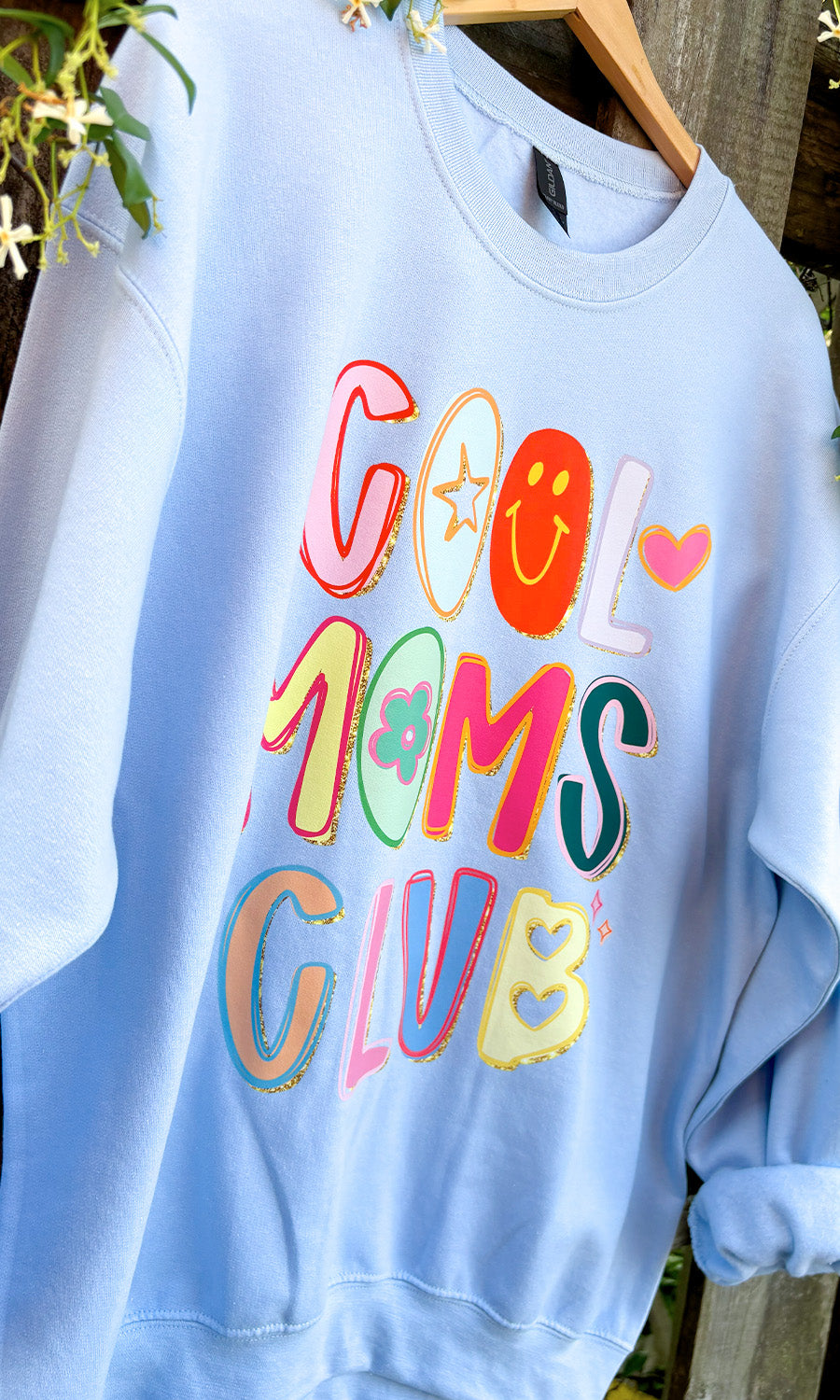 Cutesy Doodle Cool MOMS Club Graphic Sweatshirt