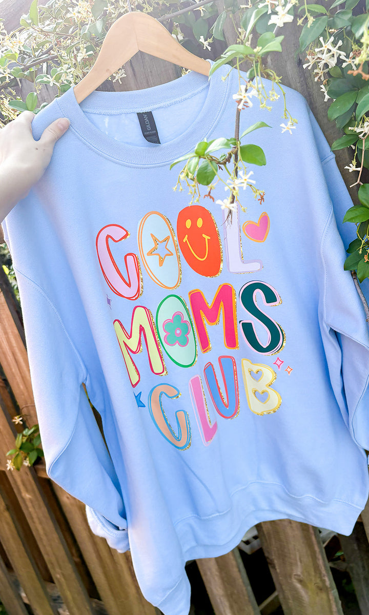Cutesy Doodle Cool MOMS Club Graphic Sweatshirt
