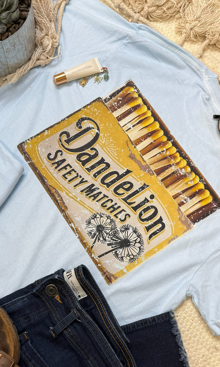 Dandelion Safety Matches Comfort Color Graphic T-Shirt
