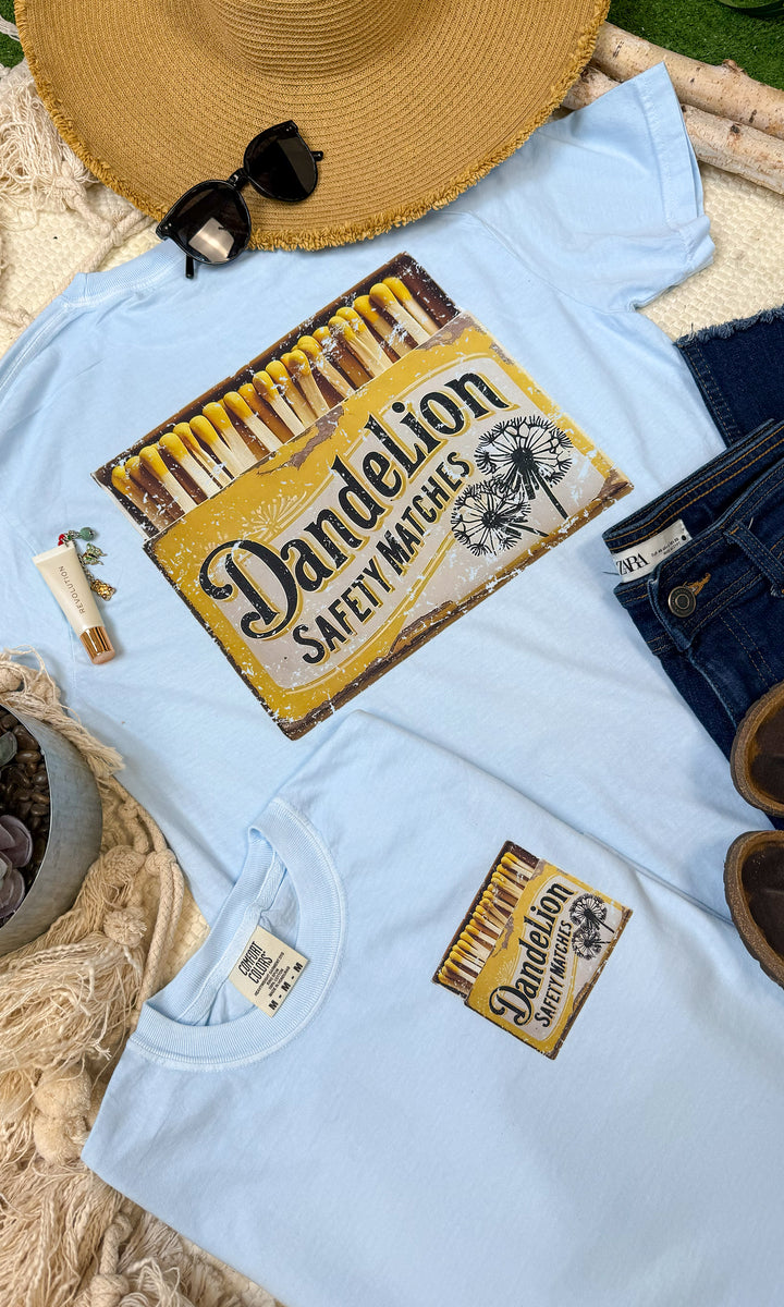 Dandelion Safety Matches Comfort Color Graphic T-Shirt