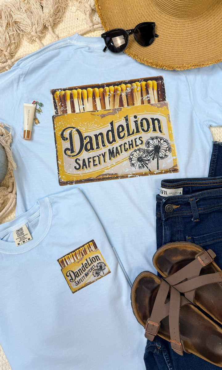 Dandelion Safety Matches Comfort Color Graphic T-Shirt