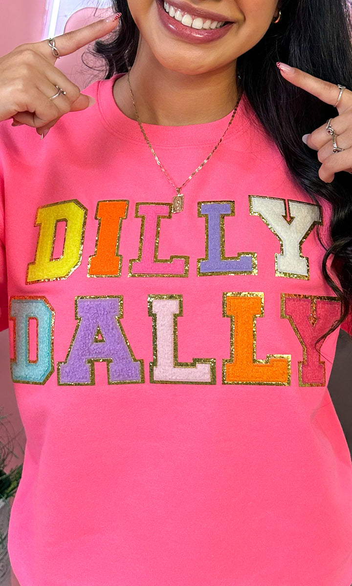 Dilly Dally Ideal Chenille Graphic Sweatshirt