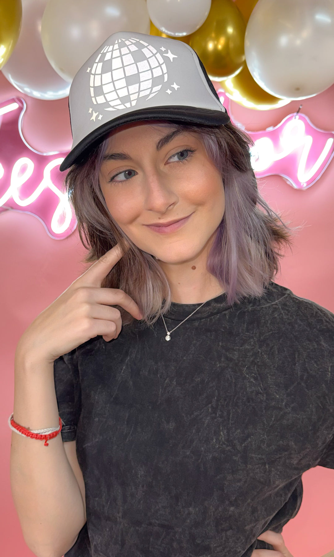 Disco Ball Reflective Trucker Hat