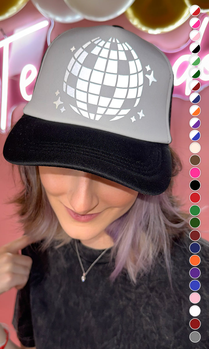 Disco Ball Reflective Trucker Hat