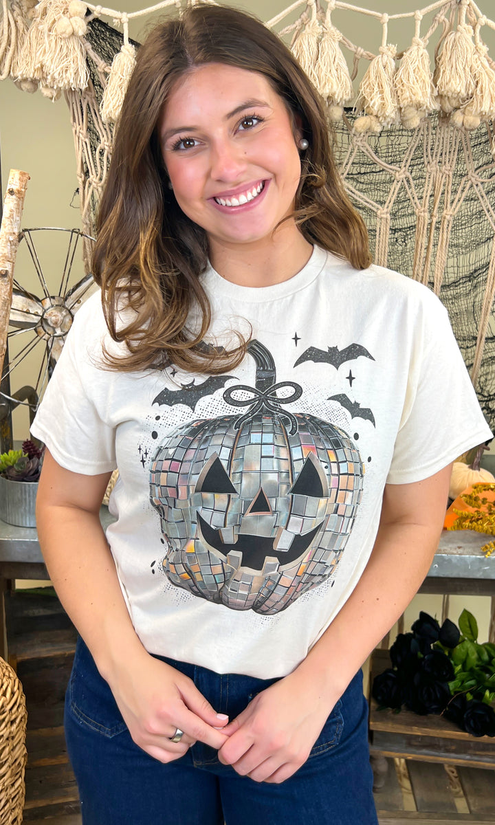 Disco Jack O Latern Halloween Graphic T-Shirt