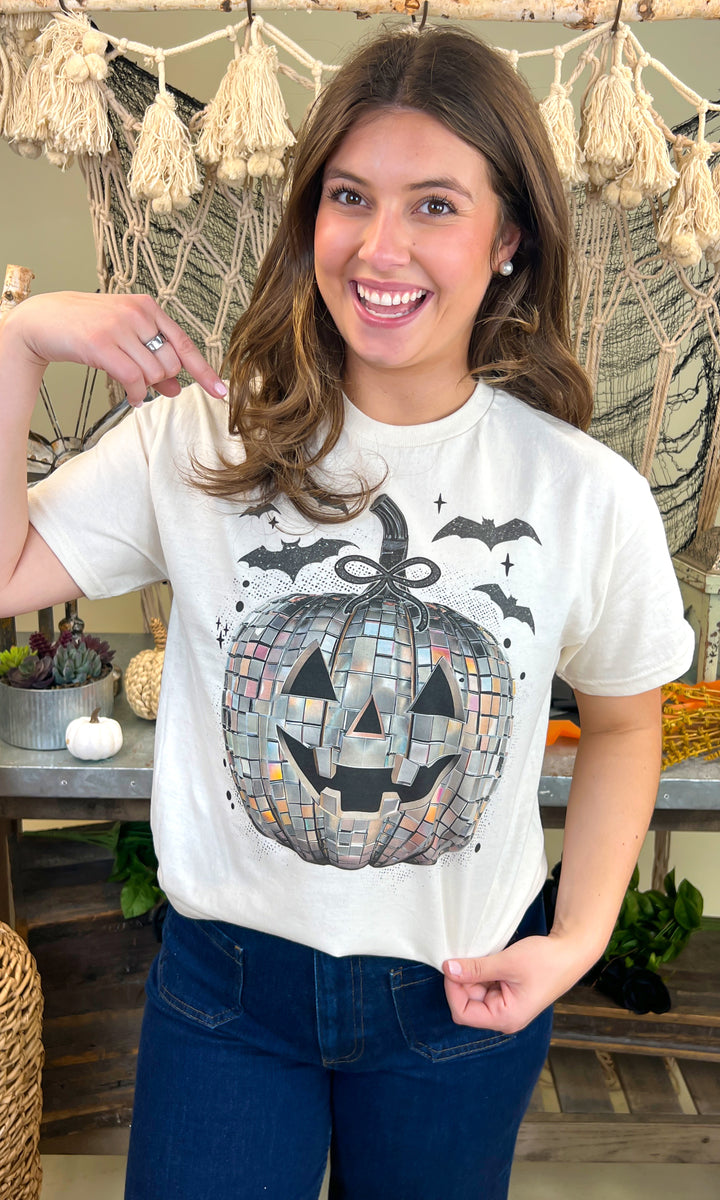 Disco Jack O Latern Halloween Graphic T-Shirt