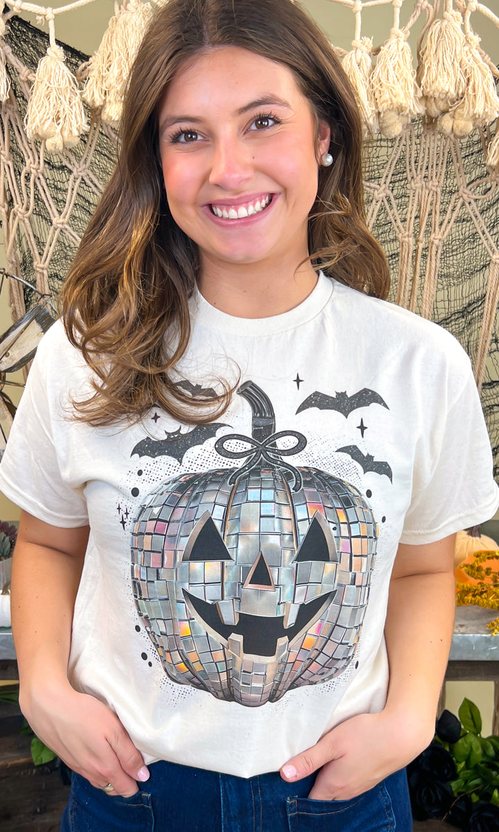 Disco Jack O Latern Halloween Graphic T-Shirt