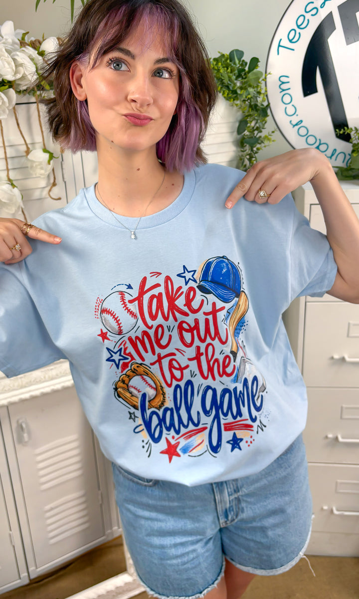 Doodle Take Me Out to the Ball Game Graphic T-Shirt