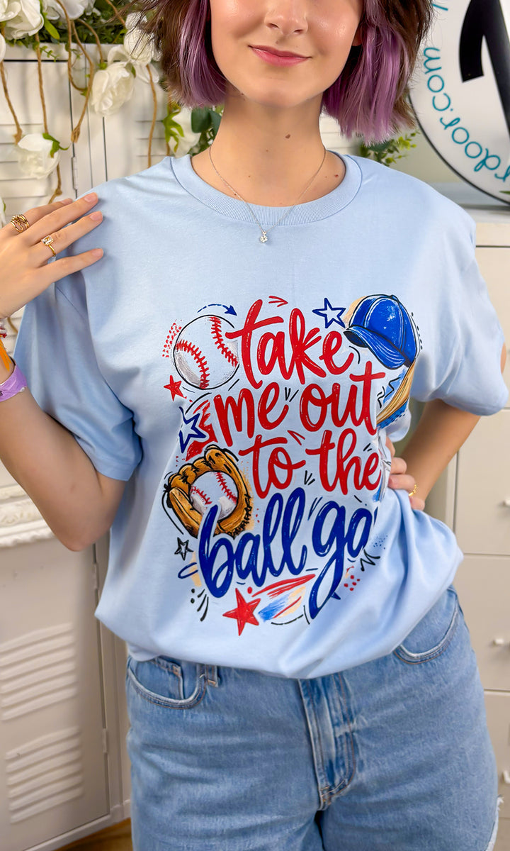 Doodle Take Me Out to the Ball Game Graphic T-Shirt