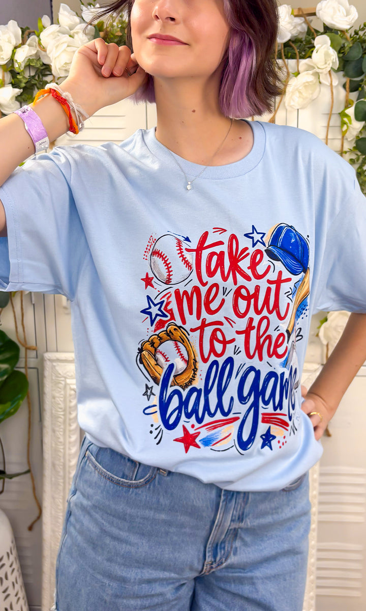 Doodle Take Me Out to the Ball Game Graphic T-Shirt