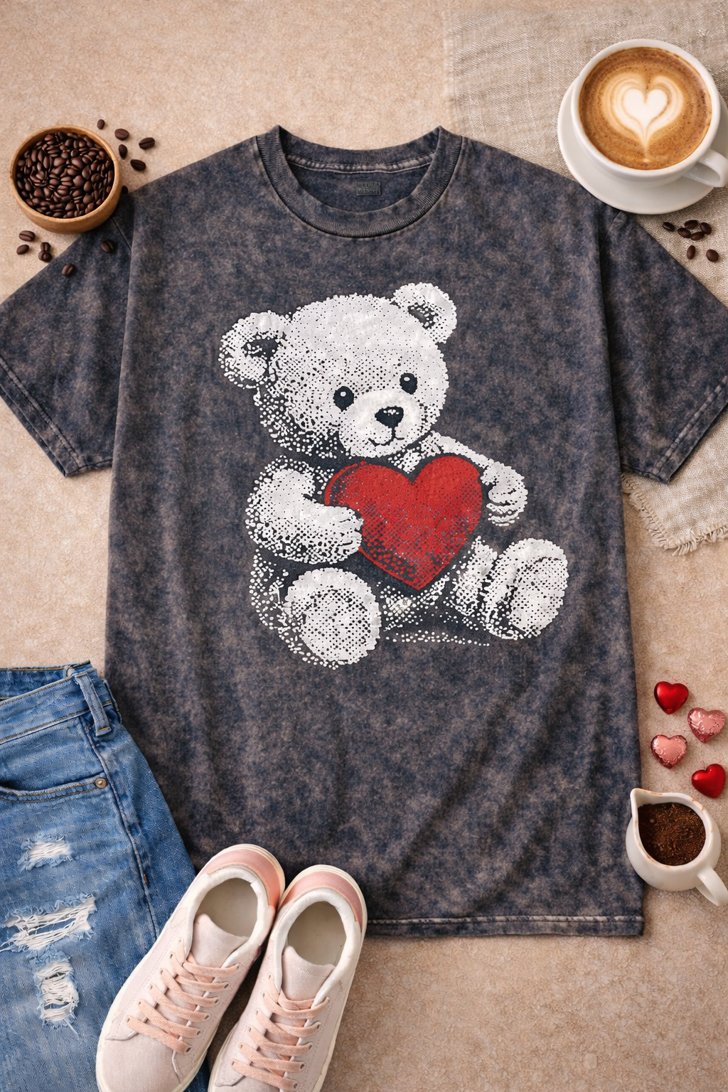 Halftone Teddy Graphic Tee