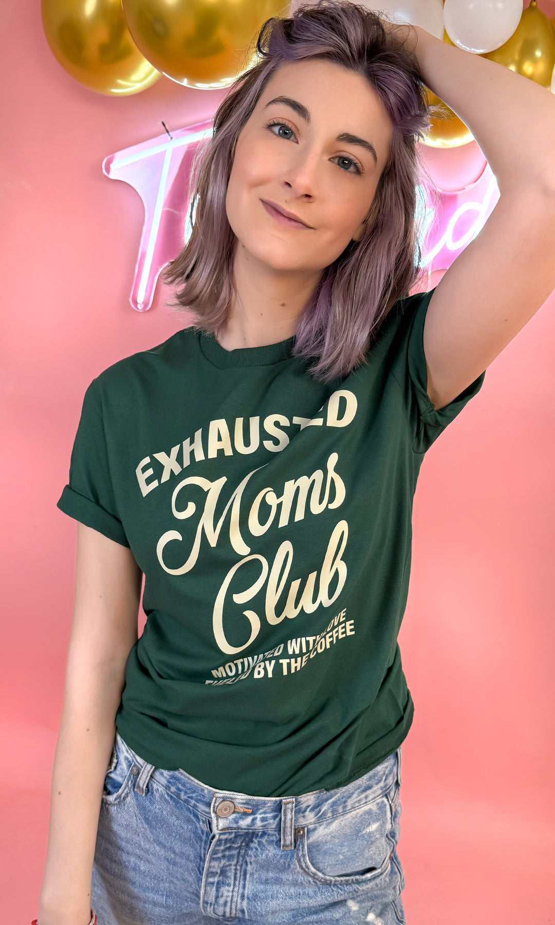 Exhausted Moms Club Graphic T-Shirt