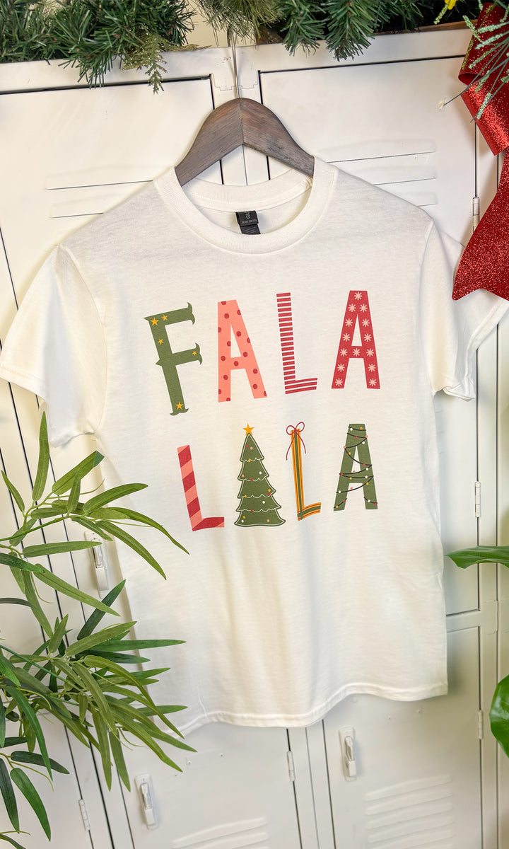 Fa la la la Christmas Pattern Graphic T-Shirt