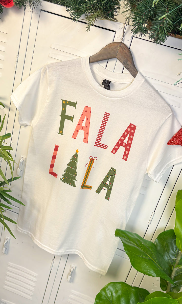Fa la la la Christmas Pattern Graphic T-Shirt