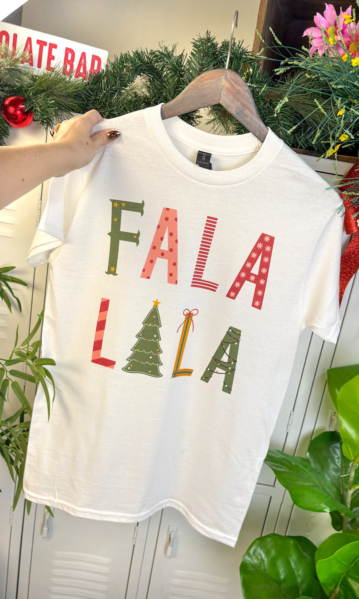 Fa la la la Christmas Pattern Graphic T-Shirt