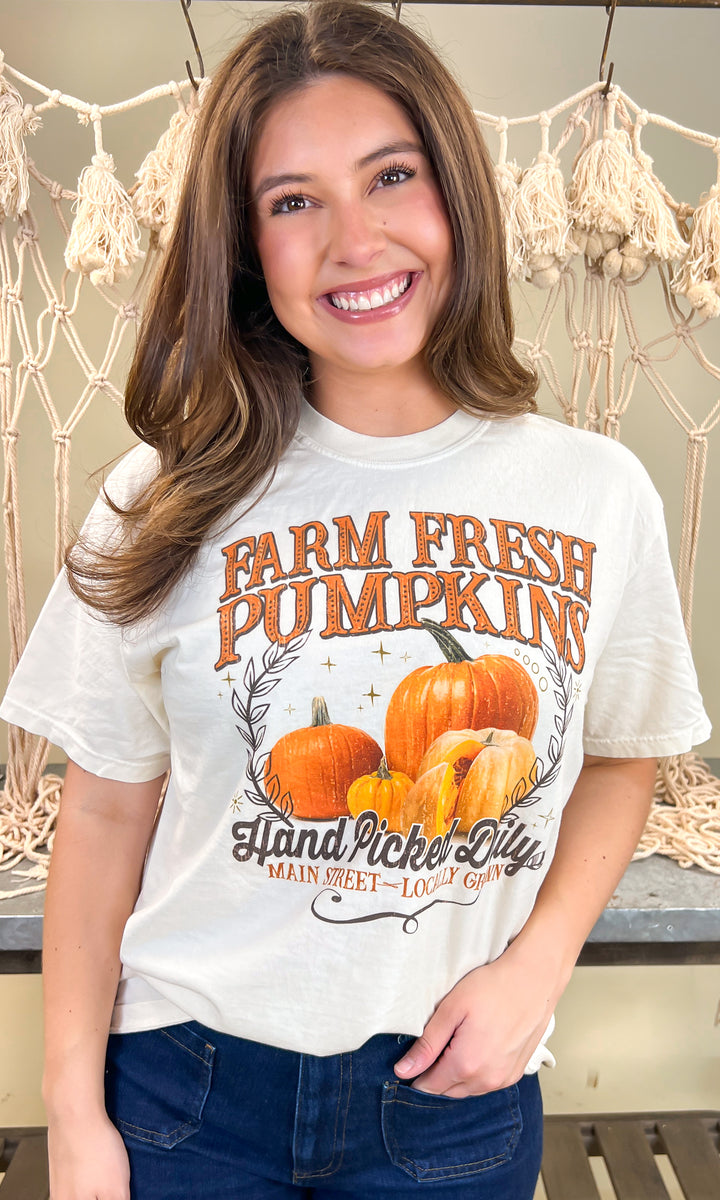 Farm Fresh Pumpkins Fall Graphic T-Shirt