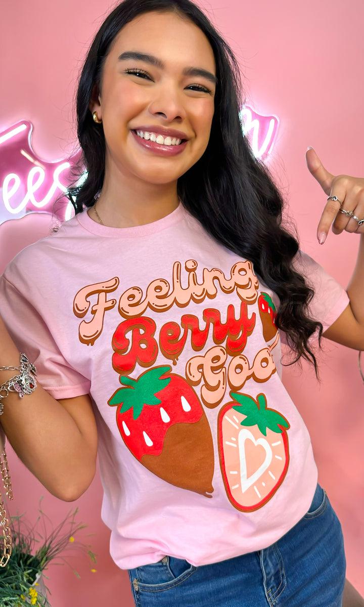 Feeling Berry Good Strawberries Graphic T-Shirt