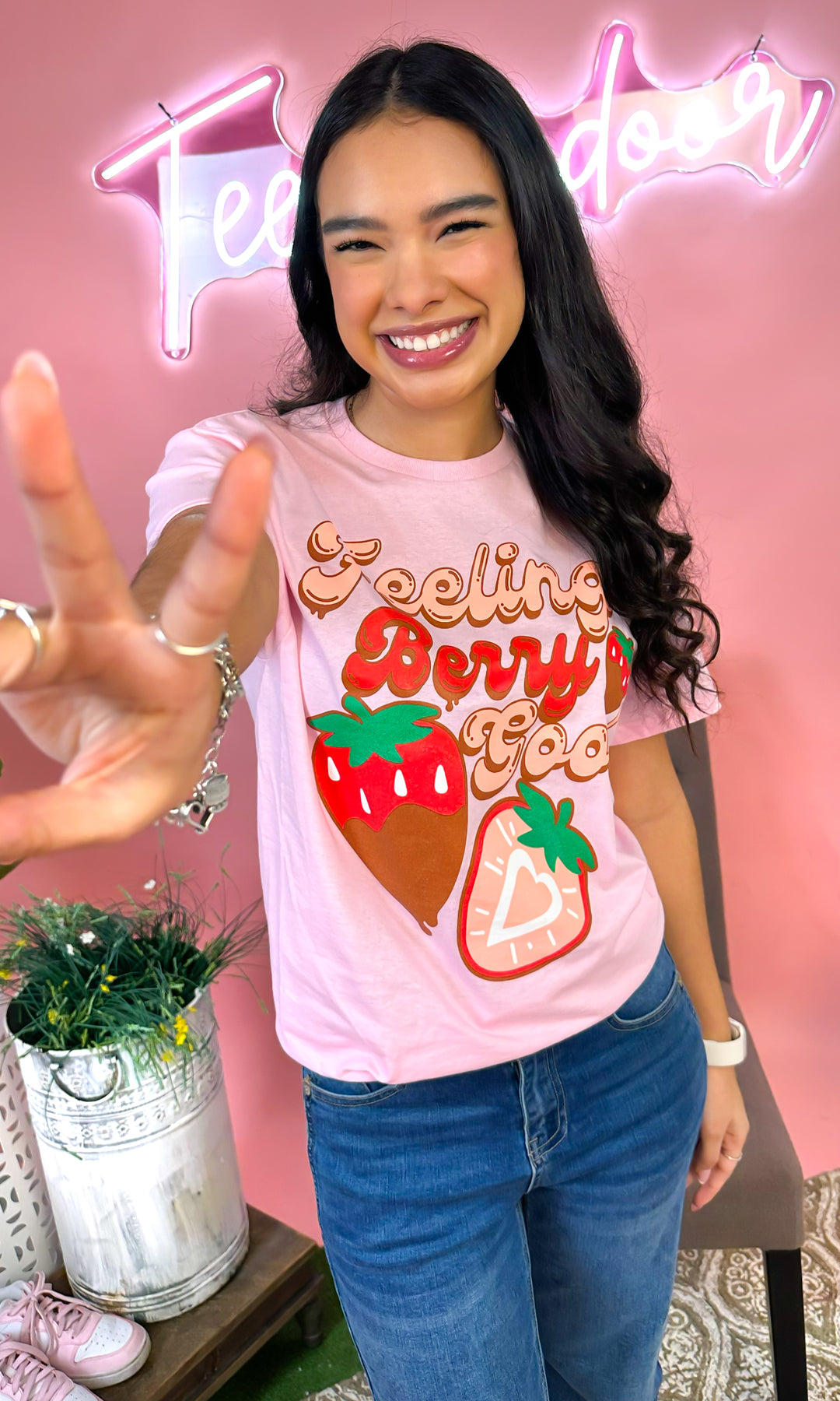 Feeling Berry Good Strawberries Graphic T-Shirt