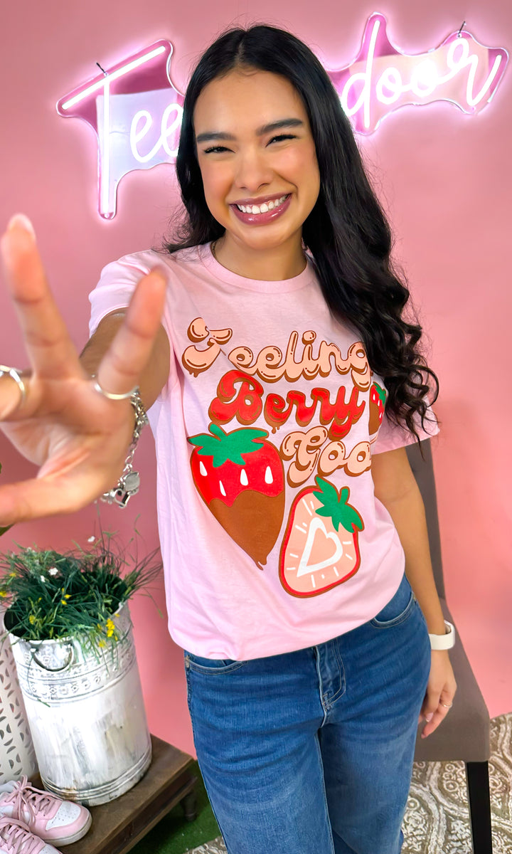 Feeling Berry Good Strawberries Graphic T-Shirt