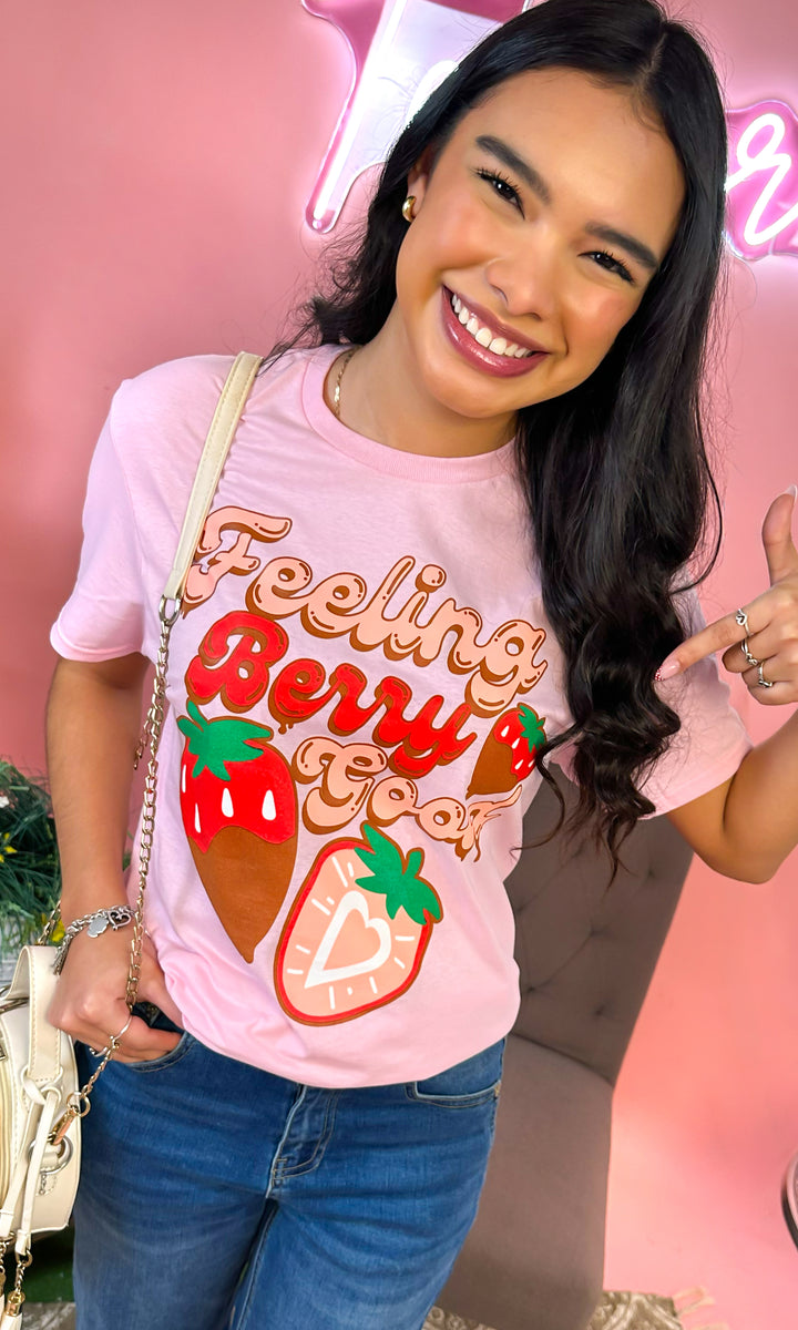 Feeling Berry Good Strawberries Graphic T-Shirt