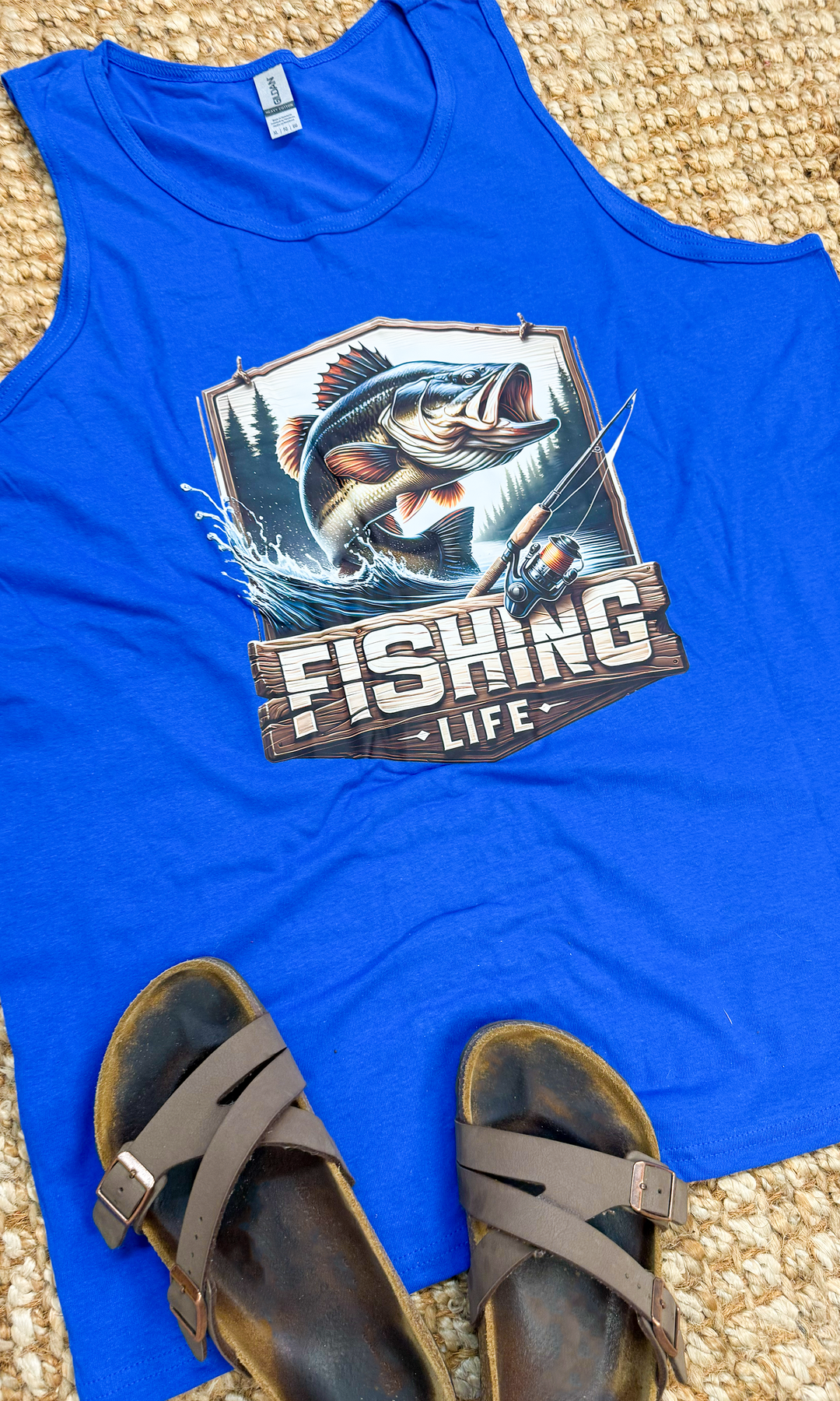 Fishing Life Graphic Tank-Top
