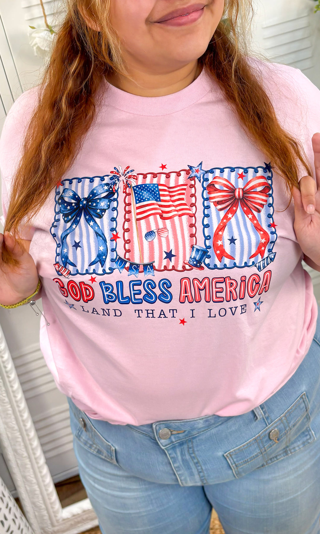 Frilly God Bless America  Graphic T-Shirt