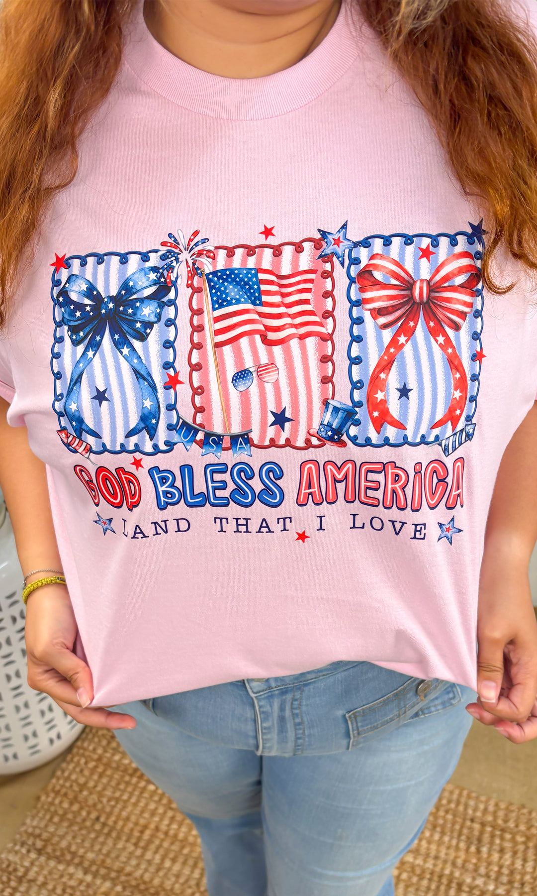 Frilly God Bless America  Graphic T-Shirt