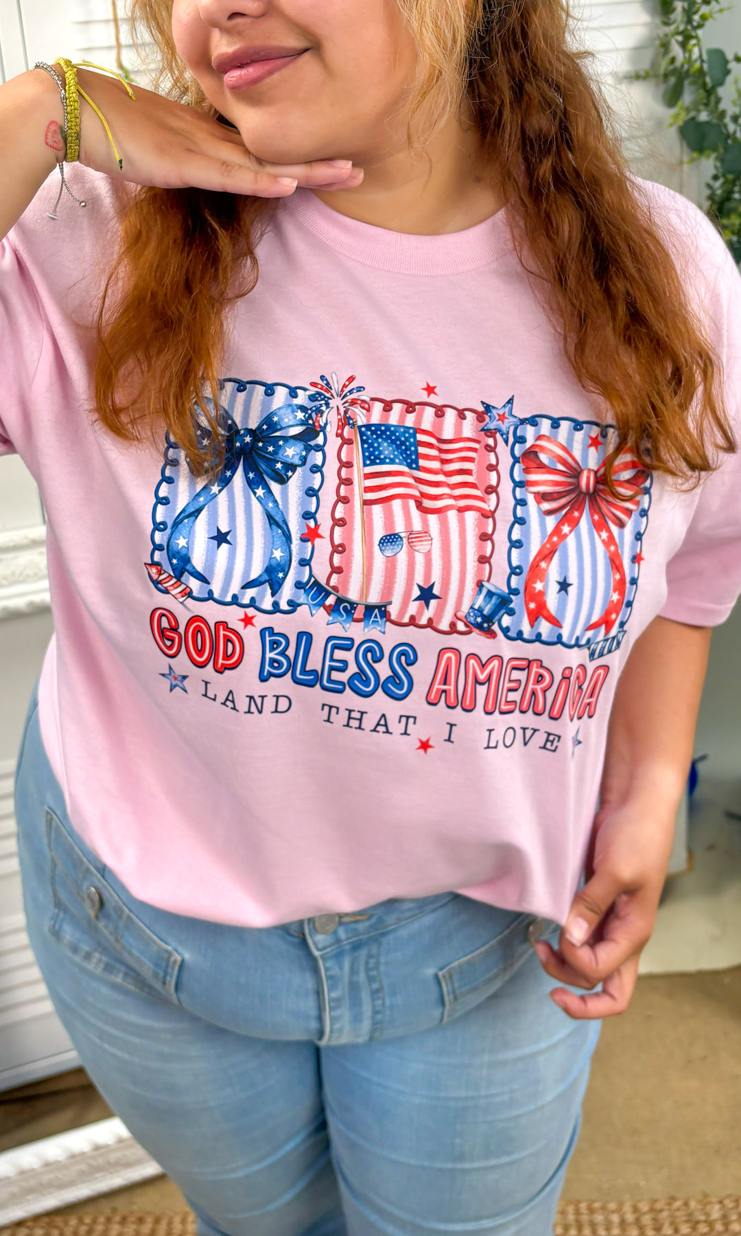Frilly God Bless America  Graphic T-Shirt