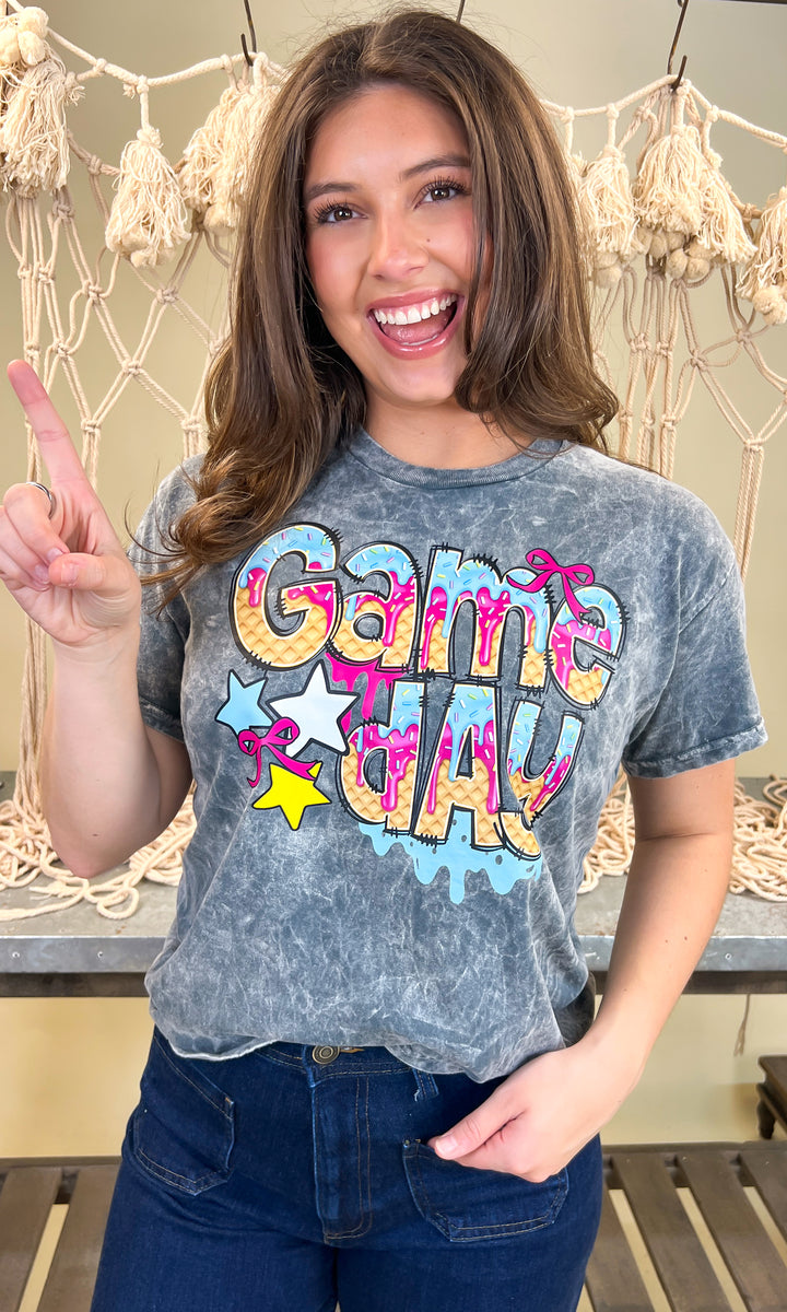 Game Day Drip Mineral Washed Graphic Shirt