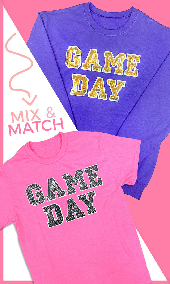 Game Day Sequin Long Sleeve Graphic T-Shirt