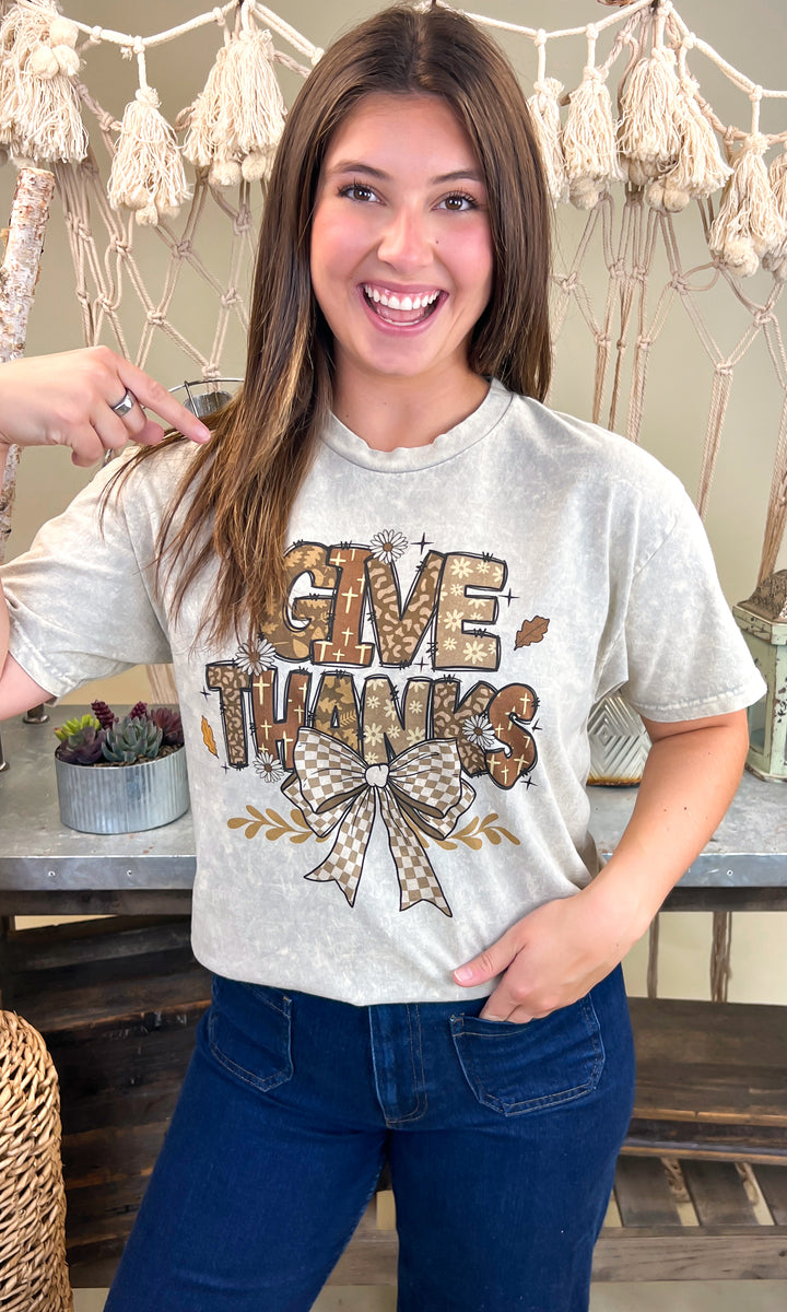 Give Thanks Fall Mineral Washed Graphic Shirt