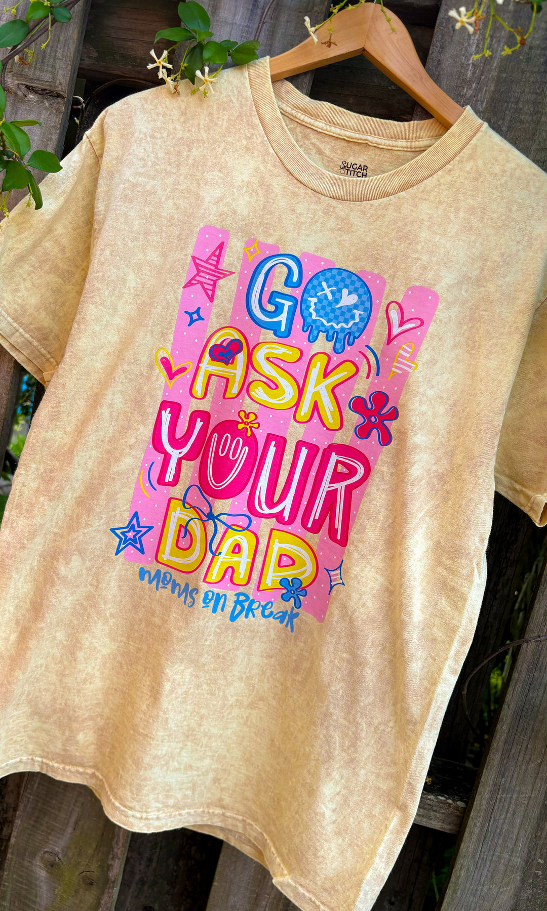 Go Ask Your DAD Doodle Mineral Washed Graphic Shirt