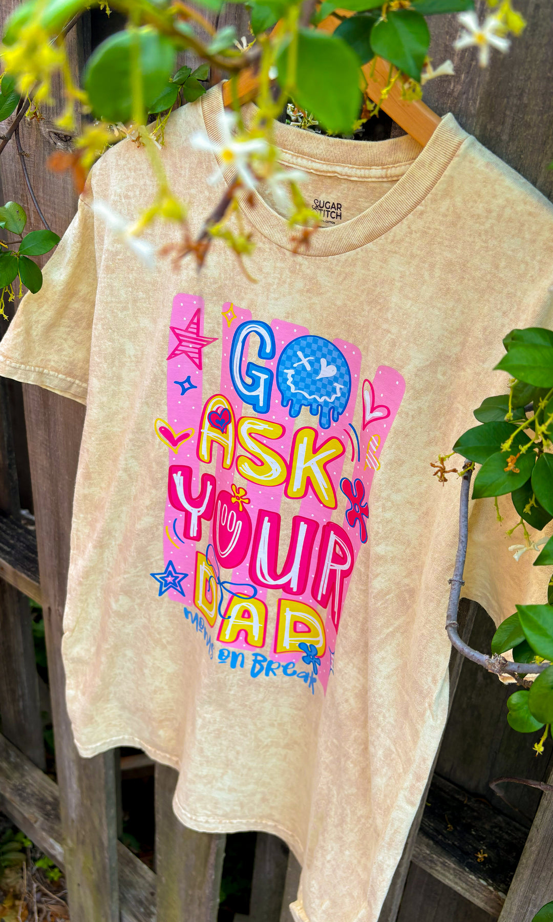 Go Ask Your DAD Doodle Mineral Washed Graphic Shirt