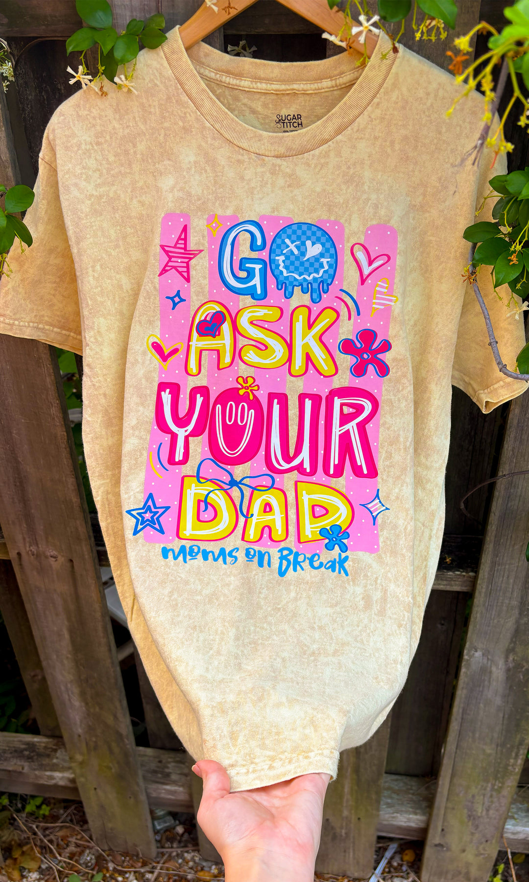 Go Ask Your DAD Doodle Mineral Washed Graphic Shirt