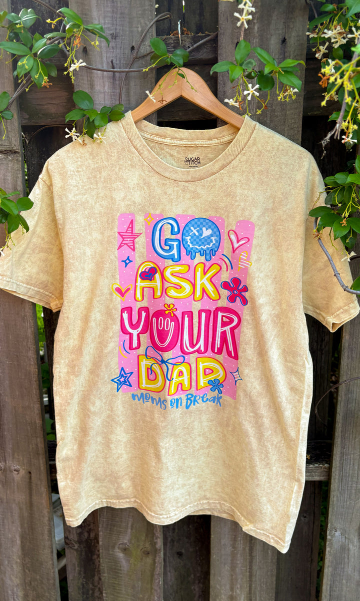 Go Ask Your DAD Doodle Mineral Washed Graphic Shirt