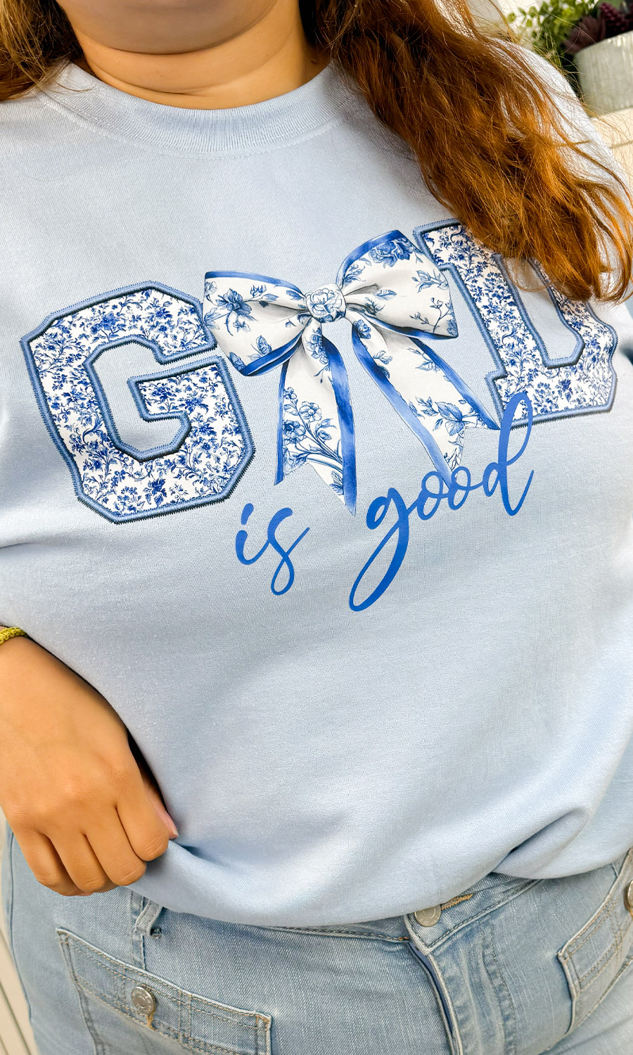 God is Good Bows Graphic Sweatshirt