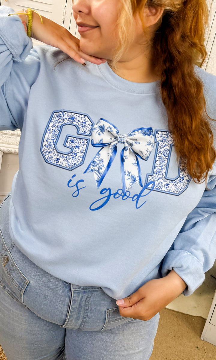 God is Good Bows Graphic Sweatshirt
