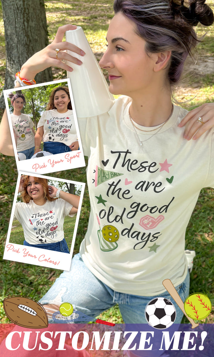 Custom Good Old Days Sport Graphic T-Shirt