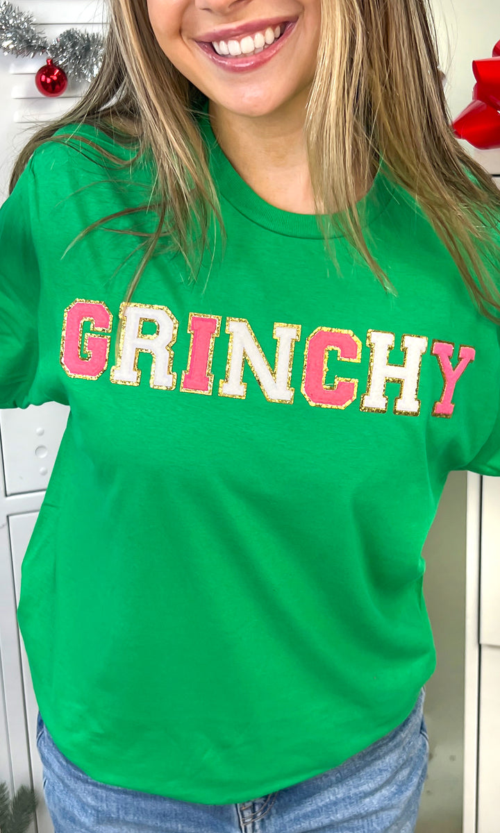 Grinchy Ideal Chenille Christmas  Graphic T-Shirt