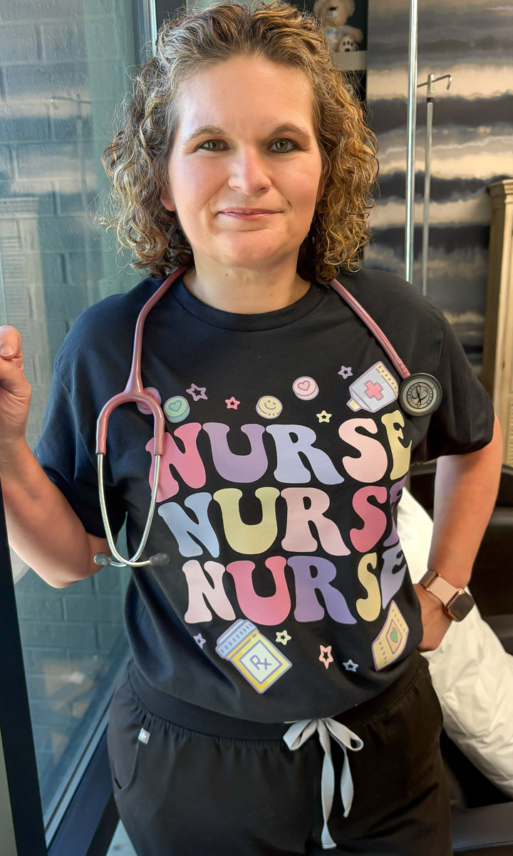 Groovy Nurse Vibes Graphic T-Shirt