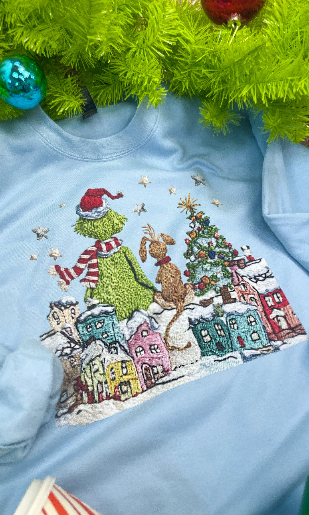 Grouchy Christmas Yarn Graphic Sweatshirt