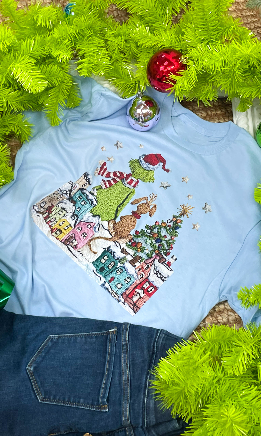 Grouchy Christmas Yarn Graphic T-Shirt