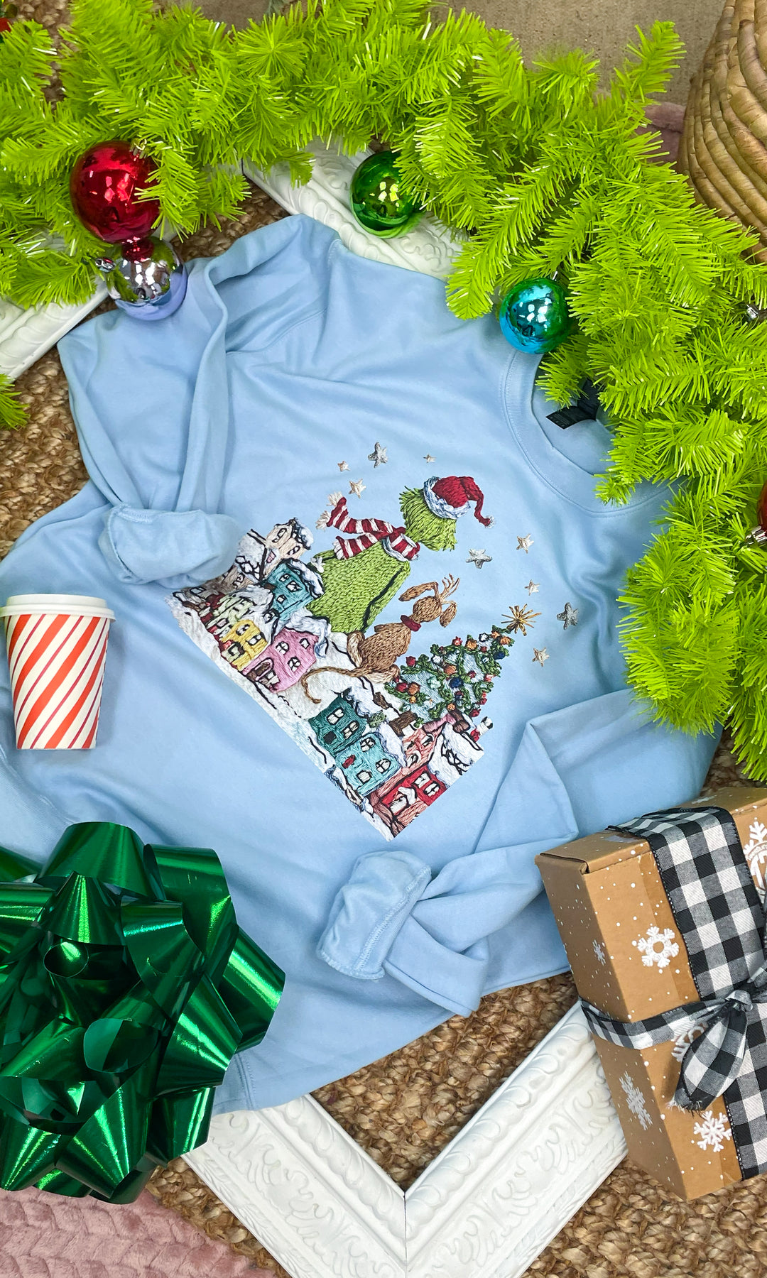 Grouchy Christmas Yarn Graphic Sweatshirt