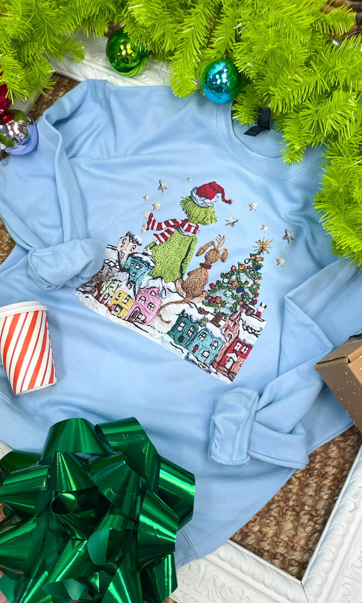 Grouchy Christmas Yarn Graphic Sweatshirt
