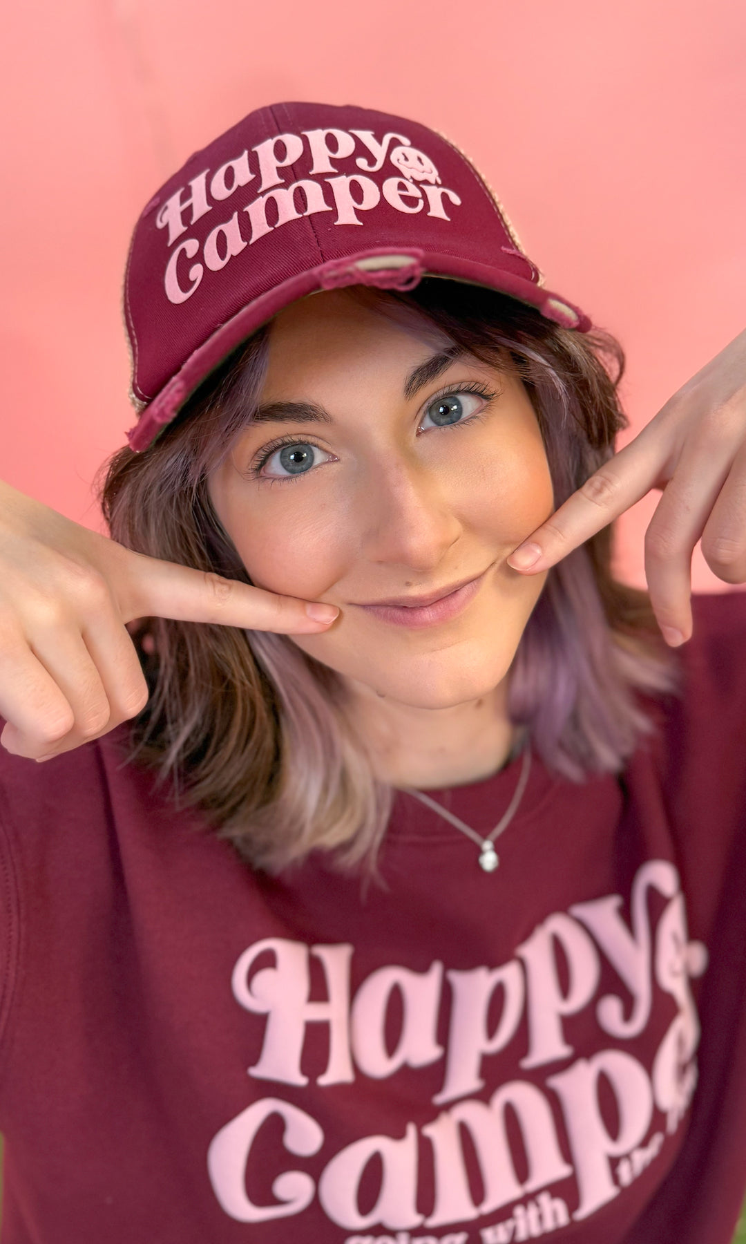 Happy Camper Flock Vintage Hat