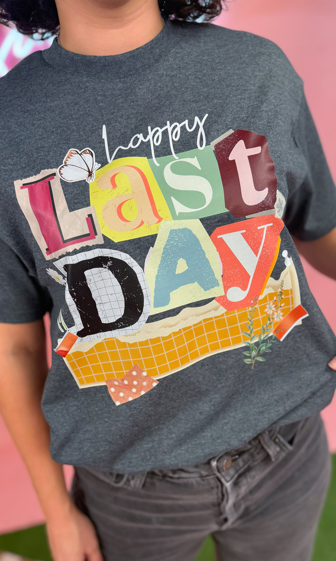 Happy Last Day Newspaper Notes Graphic T-Shirt