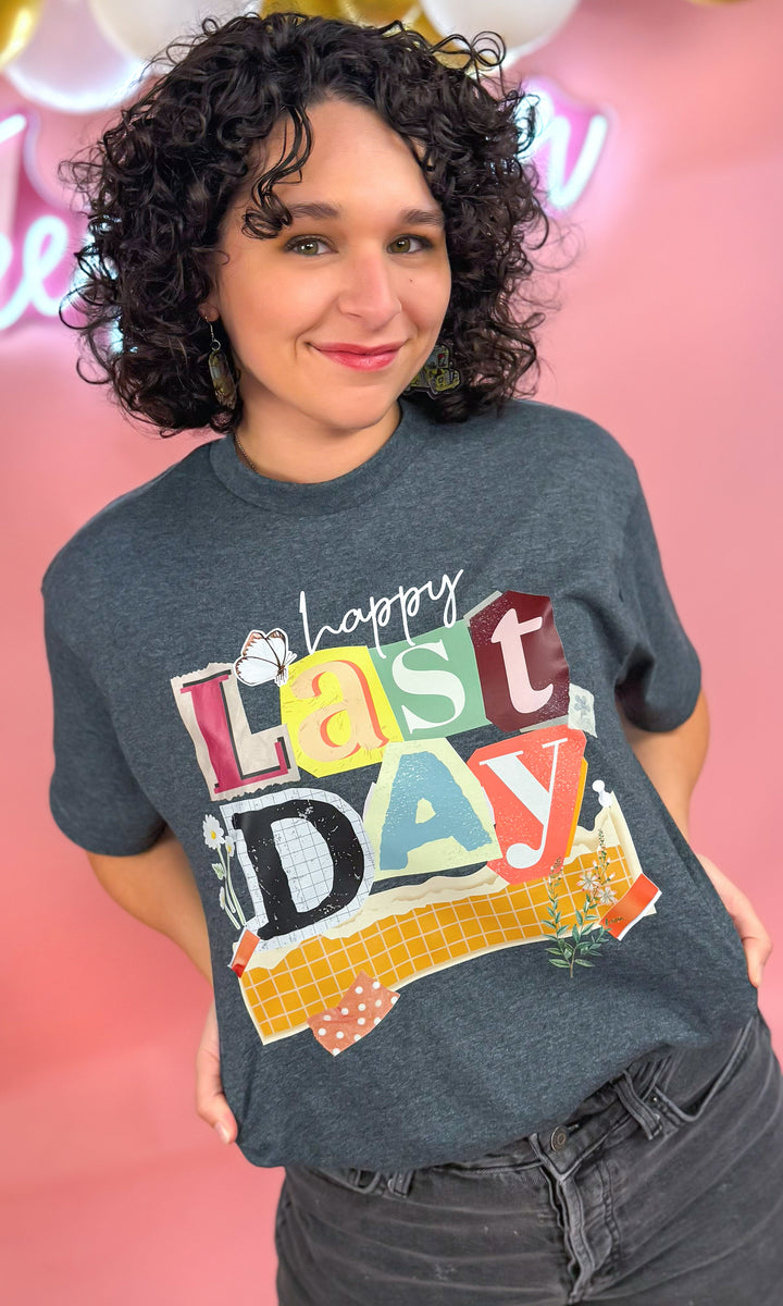 Happy Last Day Newspaper Notes Graphic T-Shirt